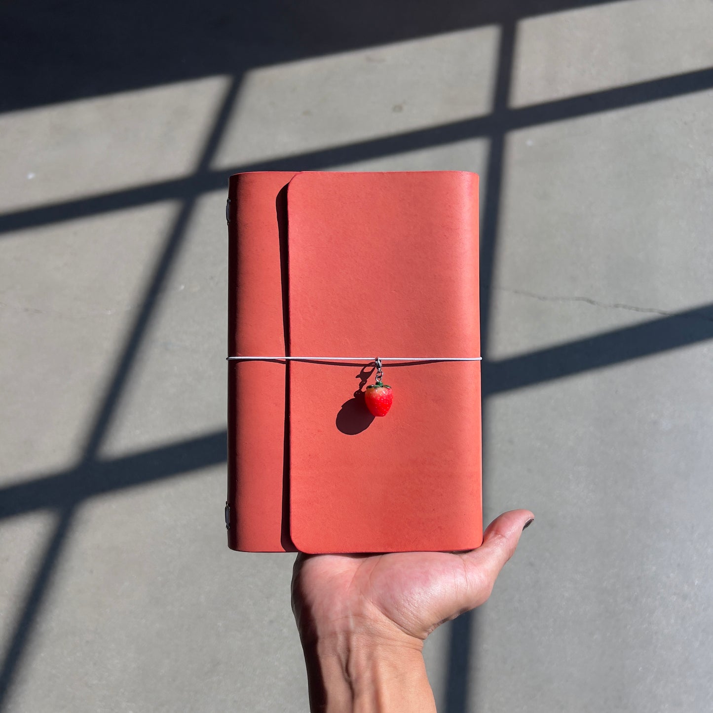 strawberry fields 4ever (Leather Notebook in A6)