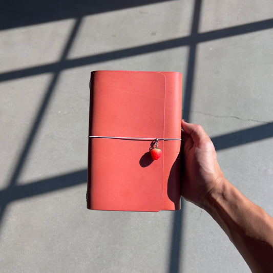 strawberry fields 4ever (Leather Notebook in A5)